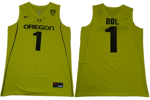 Men Oregon Ducks #1 Bol Yellow Nike NCAA Jerseys